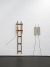 <p><em>untitled (could have been poetic)</em>, 2012, wooden frame, concrete, steel rods, 160 × 43 cm; 200 × 42 cm. Courtesy Sophie Reinhold, Halle für Kunst Lüneburg. Foto: Fred Dott.</p>